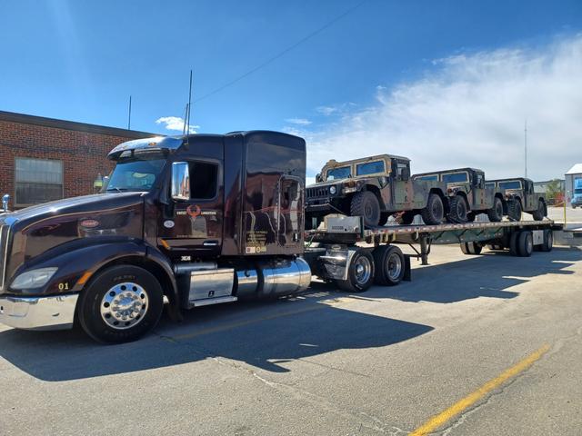 Humvees loaded and secured