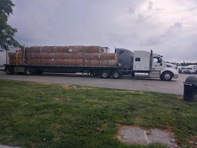 Palletized load strapped down